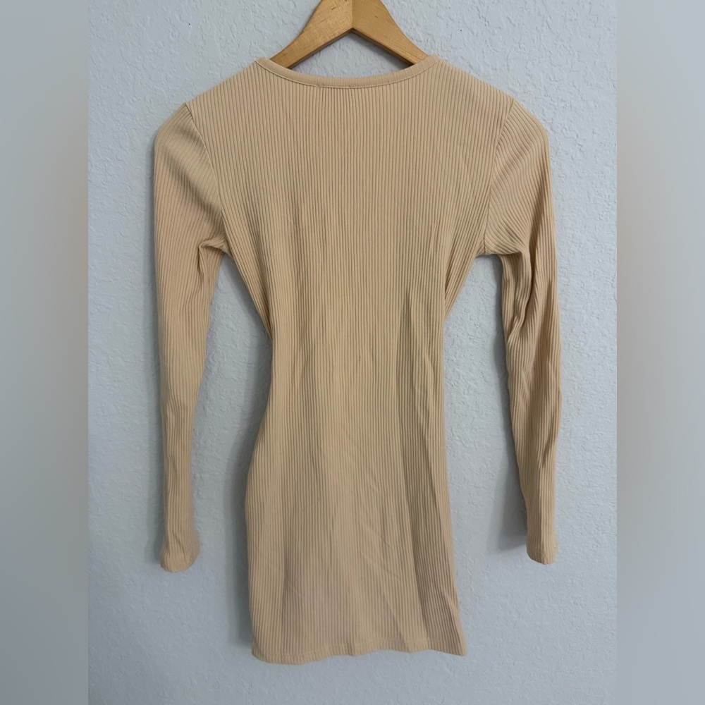 Superdown Beige Ribbed Midi Dress - Picture 2 of 3